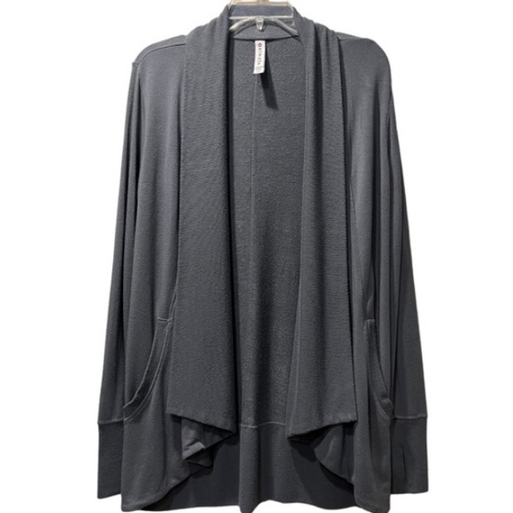 Open Front Cardigan Lightweight Sweater Athleta by Lululemon Gray Siz Xtra Small - Picture 8 of 14